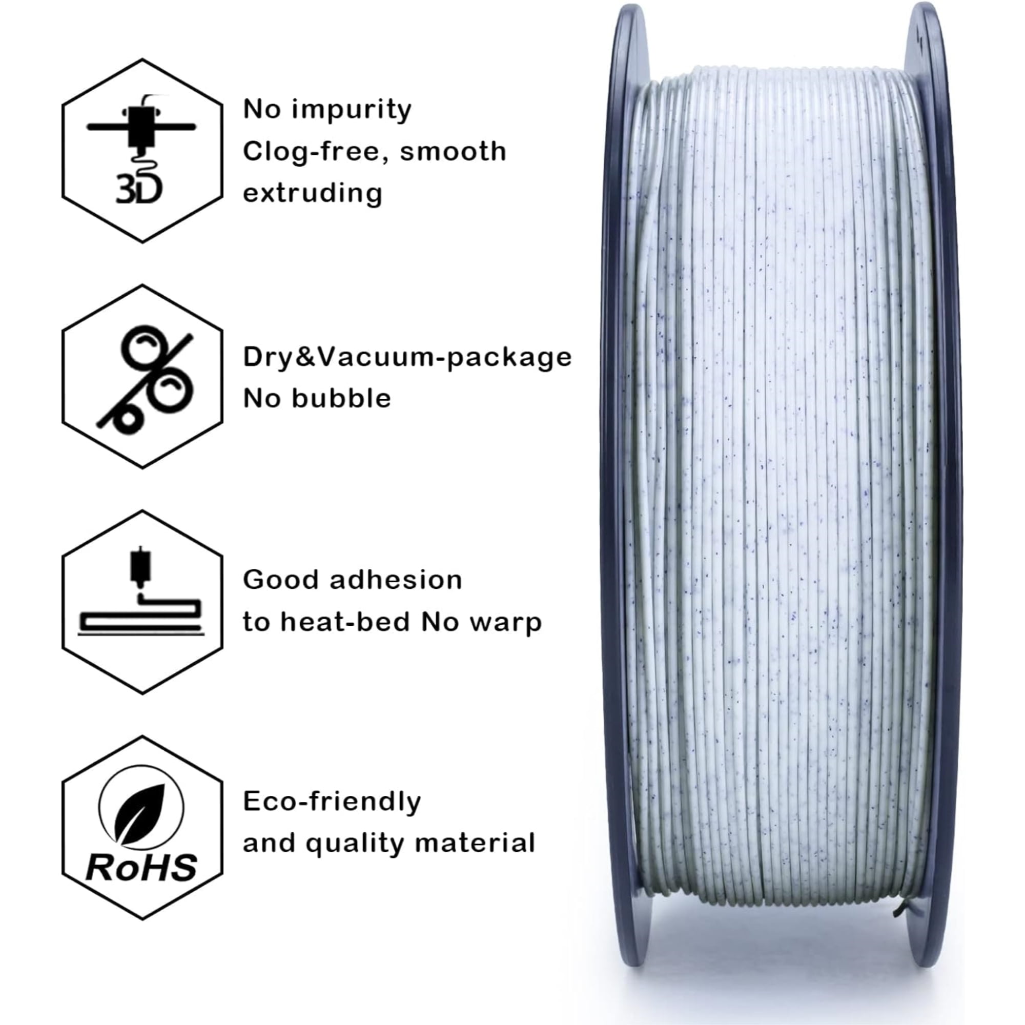 Ziro 3D Stone series PLA Filament 1.75mm 1kg, Blue & White