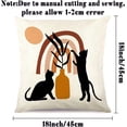 thumbnail image 2 of Boho Abstract Black Cat Plant Sunset Decorative Throw Pillow Covers,18x18 Set of 4, Minimalist Art Aesthetic Home Decor, Bohemian Modern Abstract Plant Outdoor Couch Cushion Case, 2 of 4