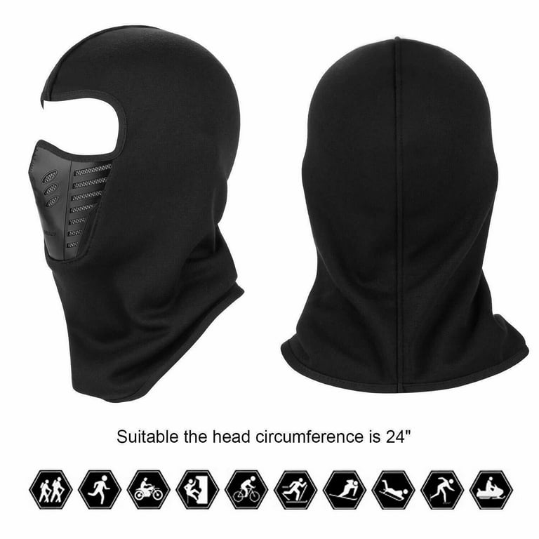 CURUK Full Head Mask, Windproof Thermal Breathable Black