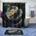 thumbnail image 2 of 4 Pcs Group Snakes Bathroom Shower Curtain Set with Rugs,Toilet Lid Cover, Bath Mat Wild Snake Pattern Animal Theme Reptiles Bathroom Decor Sets Accessories with 12 Hooks, 2 of 6