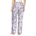 thumbnail image 3 of Naloa Lavender Flowers Print Women’s Ultra-Soft Comfy Pajama Lounge Pants with Pockets & Drawstring, 3 of 8
