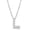 Silver, variant on Initial Letter L Necklace, Moissanite, 925 Sterling Silver, Sterling Silver