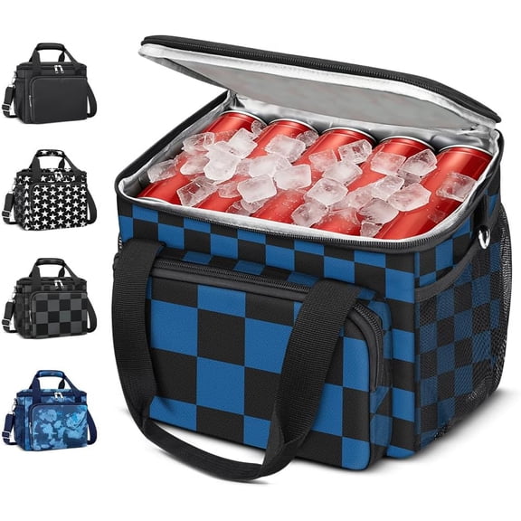Insulated Lunch Box for Men & Women, Leakproof Lunch Bag Cooler Bag with 4 Pockets,Heavy Duty Lunch Bags Men Cooler Bags for Camping, Travel, Work Kayaking & Beach