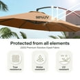 thumbnail image 5 of LAUSAINT HOME 11 FT Outdoor Patio Umbrella with Base, Aluminum Cantilever Umbrella with Crank, Tan, 5 of 10
