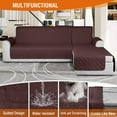 thumbnail image 3 of SHANNA Sectional Couch Covers 100% Waterproof L Shaped Sofa Slipcover, 3pcs Reversible Chaise Lounge Cover for Sectional Couch Furniture Protector for Pets Dog Cat, Brown, Large, 3 of 13