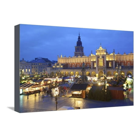 Christmas Market, Krakow, Poland, Europe Stretched Canvas Print Wall Art By Neil