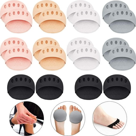 

Honeycomb Fabric Forefoot Pads Metatarsal Cushions Ball of Foot Cushion Pads 5 Colors (10 Pairs)