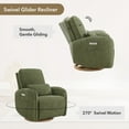 thumbnail image 5 of Spruce & Spring Power Swivel Nursery Glider Recliners with Lumbar Pillow and Charging Port for Living Room, Moss Green, 5 of 9