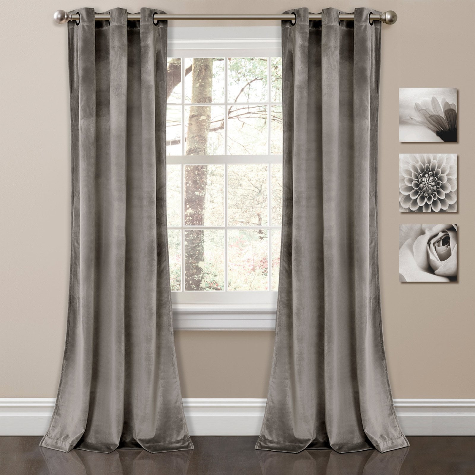 Burgundy 84"H Velvet Curtain Panel w/Grommet Top Eyelets Window Treatment Drapes 