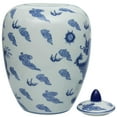 thumbnail image 3 of 11" Dragon Blue & White Porcelain Vase Jar, 3 of 7