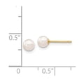thumbnail image 3 of 14k 4-5mm Round White Saltwater Akoya Cultured Pearl Stud Post Earrings in 14k Yellow Gold, 3 of 3