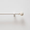 thumbnail image 3 of Martha Stewart Bergen 5/8", Adjustable Curtain Café Rod and Finial Set, Washed Wood, White, 48'' - 86" Long, 3 of 6