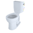 thumbnail image 3 of Toto Entrada Two-Piece Round 1.28 GPF Universal Height Toilet with Right-Hand Trip Lever, Cotton White (CST243EFR#01), 3 of 3