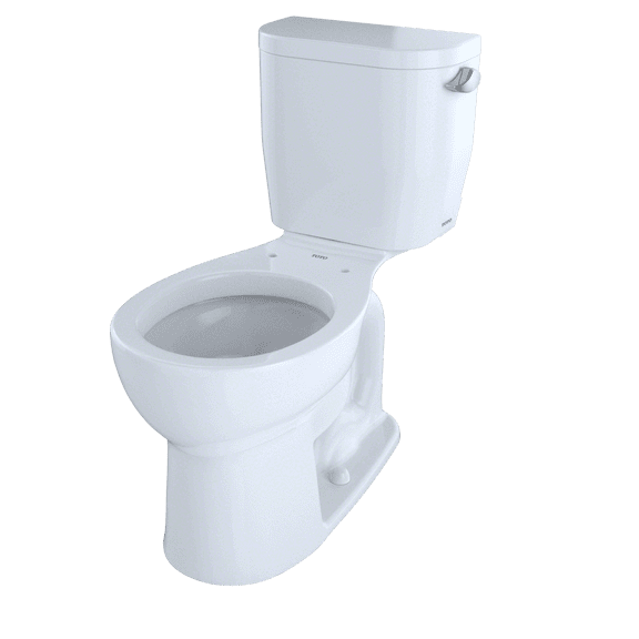 Toto Entrada Two-Piece Round 1.28 GPF Universal Height Toilet with Right-Hand Trip Lever, Cotton White (CST243EFR#01)