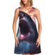 thumbnail image 1 of Balery Dramatic Shark Attack Vestidos de verano para mujer con estampado: vestido holgado sin mangas, vestido playero informal y cómodo para días calurosos., 1 of 7