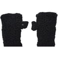 thumbnail image 2 of Thermal Insulated Lined Cable Knit Arm Warmer Fingerless Gloves Mittens (Black), 2 of 6