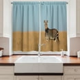 thumbnail image 2 of Ambesonne Wildlife Kitchen Curtains, Zebra Mountain Grass, 55"x39", Multicolor, 2 of 3