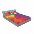 thumbnail image 3 of Ambesonne Geometric Fitted Sheet & Pillow Sham Set, Sea Shell Stripes, Twinxl, Multicolor, 3 of 3