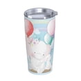thumbnail image 2 of Kll Cute Elephant Bunny Flying With Balloon Stainless Stainless Steel Vacuum Insulated Coffee Cup 20 Oz Lids And Straws,1 Metal Straws,1 Cleaning Brush, 2 of 9
