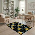 thumbnail image 2 of ODIKA 4'x6' Washable Area Rug Stain Resistant, Low Pile, Easy Care Music Note Vinyl Record Retro Album Player Disc Motif Round Cd for Dorm Room, Small Living, 2 of 7
