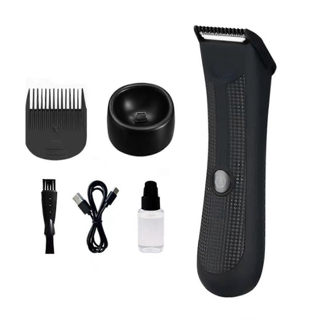 Electric Hair Trimmer, Ball Trimmer compatible Men, Waterproof Ball Trimmer compatible Pubic/Body/Groin Grooming with LED Light, Charging Base_Perfect Gift