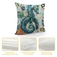 thumbnail image 4 of Creowell Ocean Theme Decorative Throw Pillow Cover ,  Seahorse Throw Pillows Mediterranean Ocean Coastal Beach Outdoor Pillow Cushion Cases for Patio Couch Sofa Bed Decor, 4 of 5