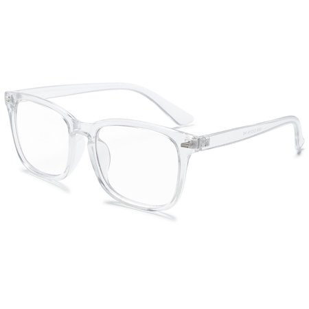 KOOSUFA Rectangle Blue Light Blocking Reading Glasses +1.75 Women Men Spring Hinge Light Weight Computer Eyewear Readers Eyeglasses Transparent