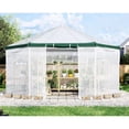thumbnail image 4 of 13.5x13.5x9 ft Hexagonal Walk-in Greenhouse for Outdoors, White/Green, 4 of 4