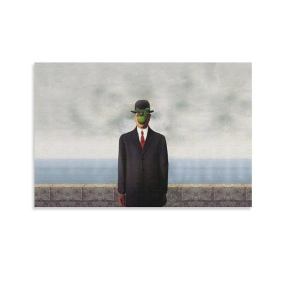 Rene Magritte The Son Of Man Art Poster Home Decor Poster Wall Art Hanging Picture Print Bedroom Decorative Painting Posters Room Aesthetic 20x30inch(50x75cm)