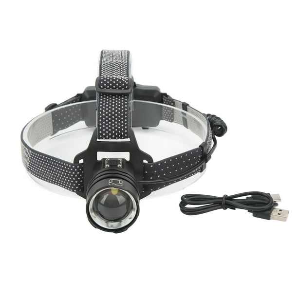 Linterna frontal LED XHP50 tipo C, recargable, telescópica, con zoom, brillante, para exteriores, camping y running.