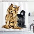 thumbnail image 1 of Ambesonne Yorkie Shower Curtain, Long Haired Domestic Pet, 69"Wx84"L, Mustard Black, 1 of 3