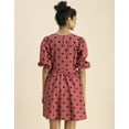 thumbnail image 4 of Moomaya Round Neck Skater Printed Cotton Dress - Women's Trendy Skater Dress, 4 of 9