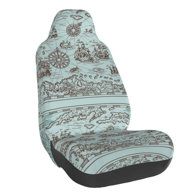 Fotbe Pirate Adventure Map Funda para Asiento de Auto con Estampado – Impermeable y Antisudor – Ajuste Universal, Lavable a Máquina, Antideslizante (1 Pieza)