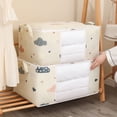 thumbnail image 4 of Bolsa de clasificación de ropa, gran capacidad, plegable, estampado, organizador de mantas, ordenado, Visible, para el hogar, a prueba de Almacenamiento y organización del hogar Beige/60*40*30. Bearachild HA066833-04, 4 of 6