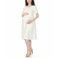 thumbnail image 2 of White Mark Robe Midi Trapèze à Manches Courtes de Maternité pour Femmes, 2 of 6