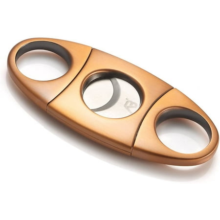 Antique Bronze Cigar Cutter Stainless Steel Guillotine Double Cut Blade ...