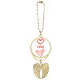 thumbnail image 1 of Love You Heart Red Quote Handwrite Car Keychain Angel Wing Pendant, 1 of 4