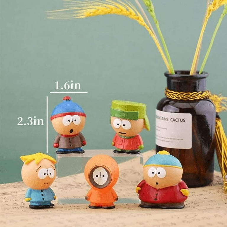 KEVCHE 5PCS/Set 2.3 South Park Figurines Cartoon Toys Eric Stan