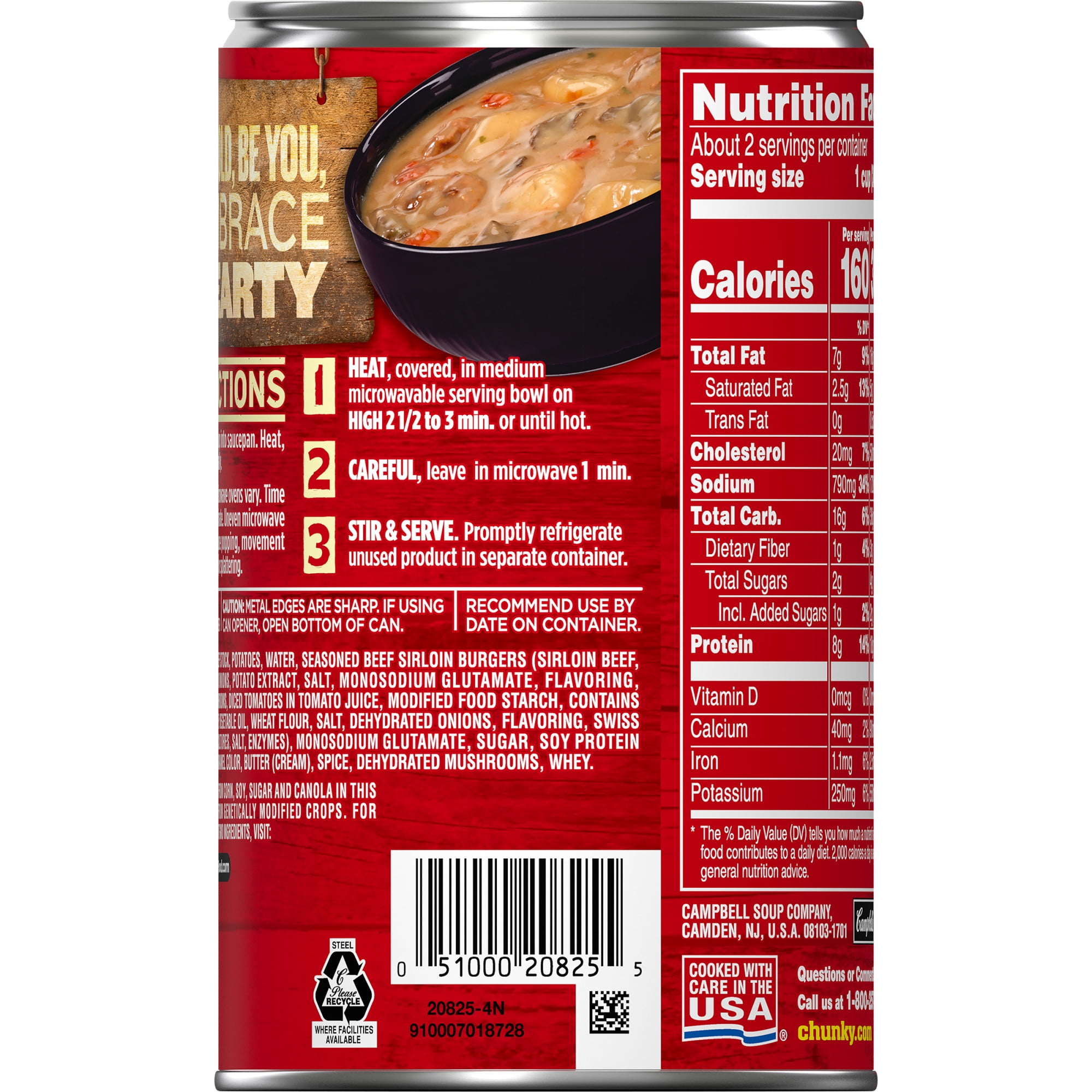 Campbell's Chunky Soup, Mushroom Swiss Burger Soup, 18.8 Ounce Can