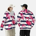 thumbnail image 6 of Balery Pink Flamingos Men's Women's UPF 50+ Sun Protection Lightweight Hoodie Performance Long Sleeve Shirt for Fishing Running-Small, 6 of 9