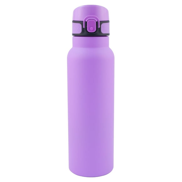 Termo Doble Pared Acero Inoxidable con Popote de Silicón, Tapa Apertura Push Up y Agarradera, 750 ml Lila