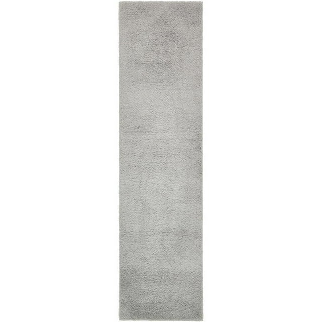 Unique Loom Studio Solid Shag Urban Modern Rug 2' 7 x 10' Runner Light Gray