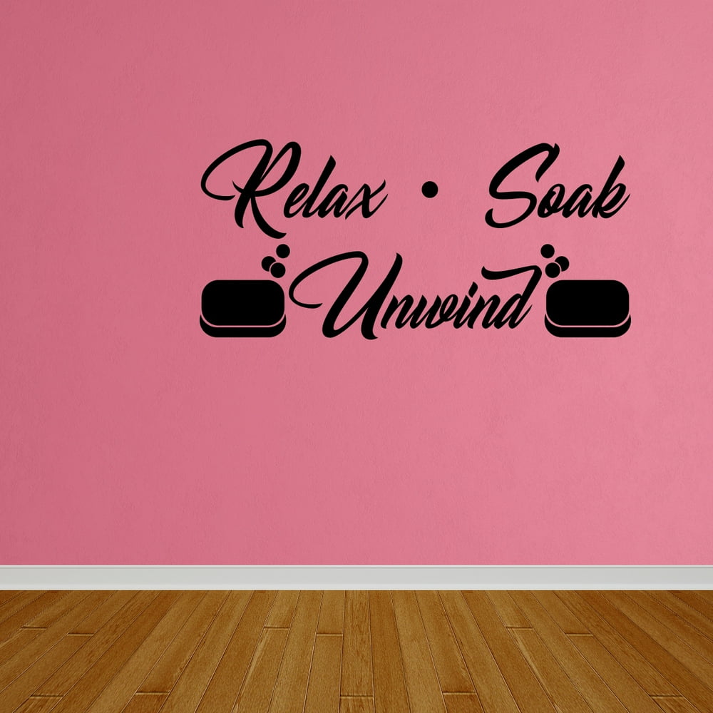 Wall Decal Quote Relax Soak Unwind Vinyl Lettering Decal Words Home