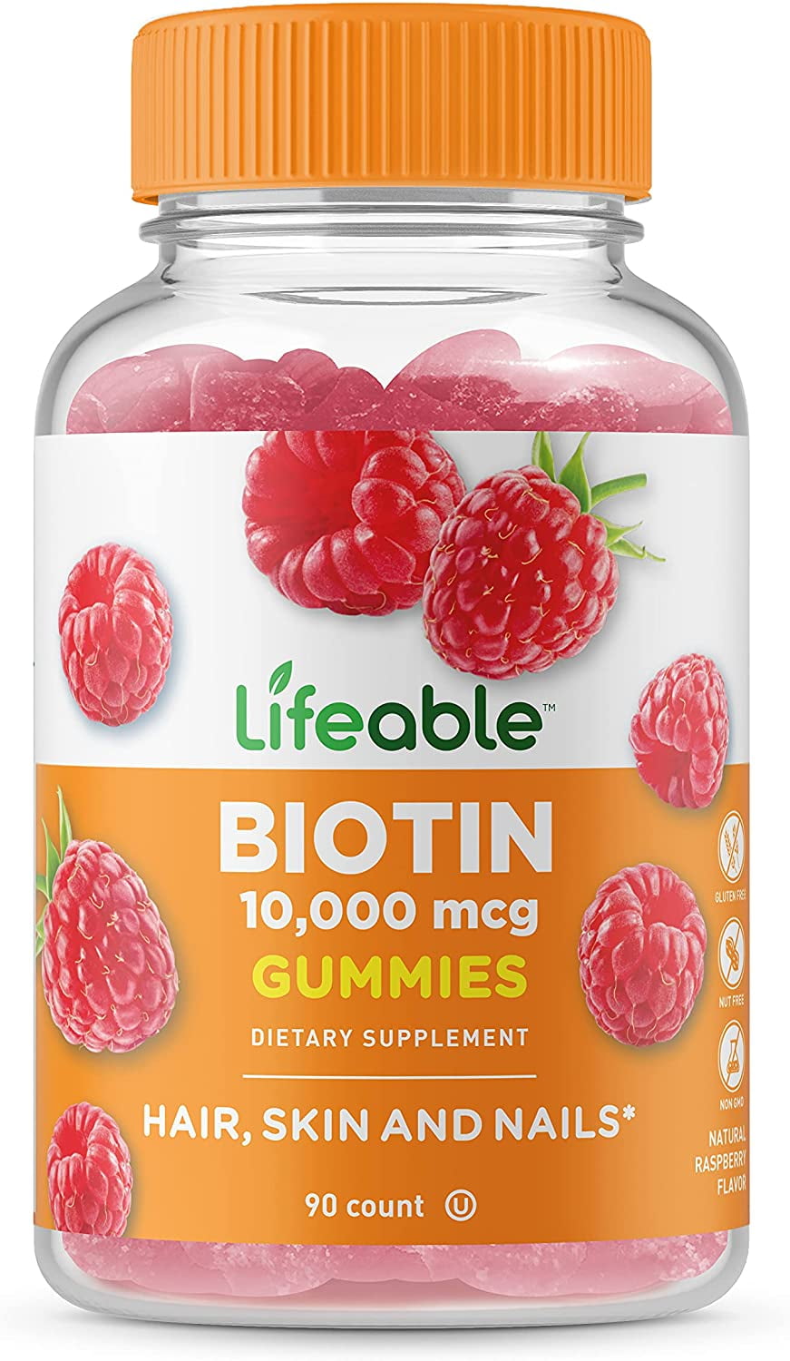 Lifeable Biotin Gummies - 10,000 mcg - 90 Gummies
