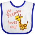 thumbnail image 3 of Inktastic My Peepaw Loves me- cute giraffe Boys or Girls Baby Bib, 3 of 4