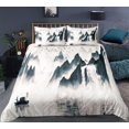 thumbnail image 1 of Landscape Painting Bedding Set Scenery Soft Bed Linen Home Decor Single Twin Full Size For Adults Ink And Wash Duvet Cover Set, 1 of 7