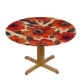 thumbnail image 3 of HAOXIT Red Poppy Flowers Round Tablecloth ,Table Cloth Autumn Holiday Table Cover Decorative for Indoor Outdoor Party Kitchen Dining 38-42, 3 of 8