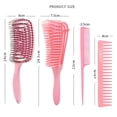 thumbnail image 2 of Cepillo de pelo rizado que brilla y suaviza el cabello, cepillo de cerdas de jabalí para adultos y niños con cabello mojado o seco (4 piezas, rosa), 2 of 5