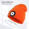 thumbnail image 4 of Morttic Unisex LED Lighted Beanie Cap, Hands Free 4 LED Headlamp Cap, Warm Winter Knitted Hat with LED Flashlight for Hiking, Biking, Camping (Orange,For Kids), 4 of 9