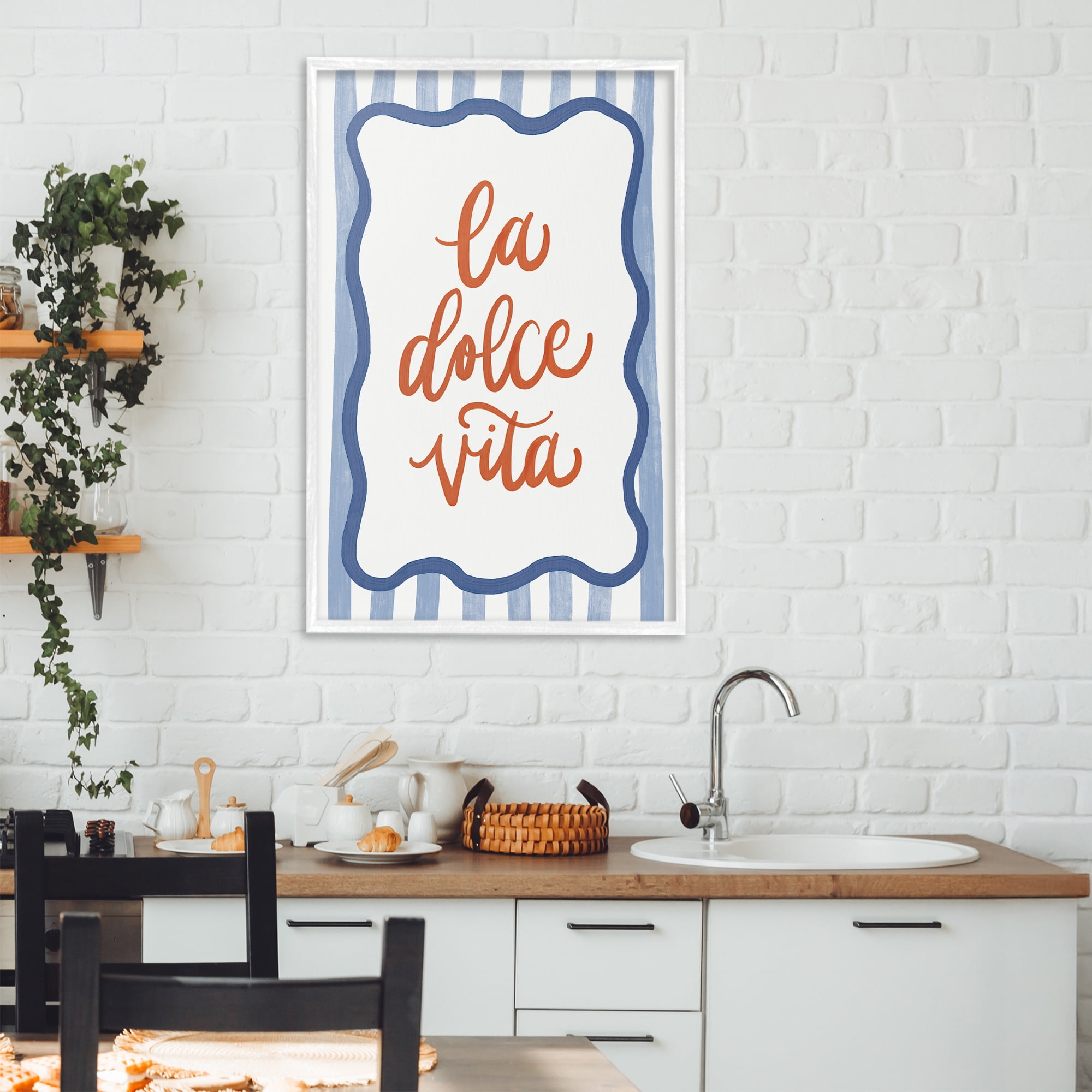Stupell Industries Italian Kitchen Typography White Framed Giclee Art, design by Amanda Houston